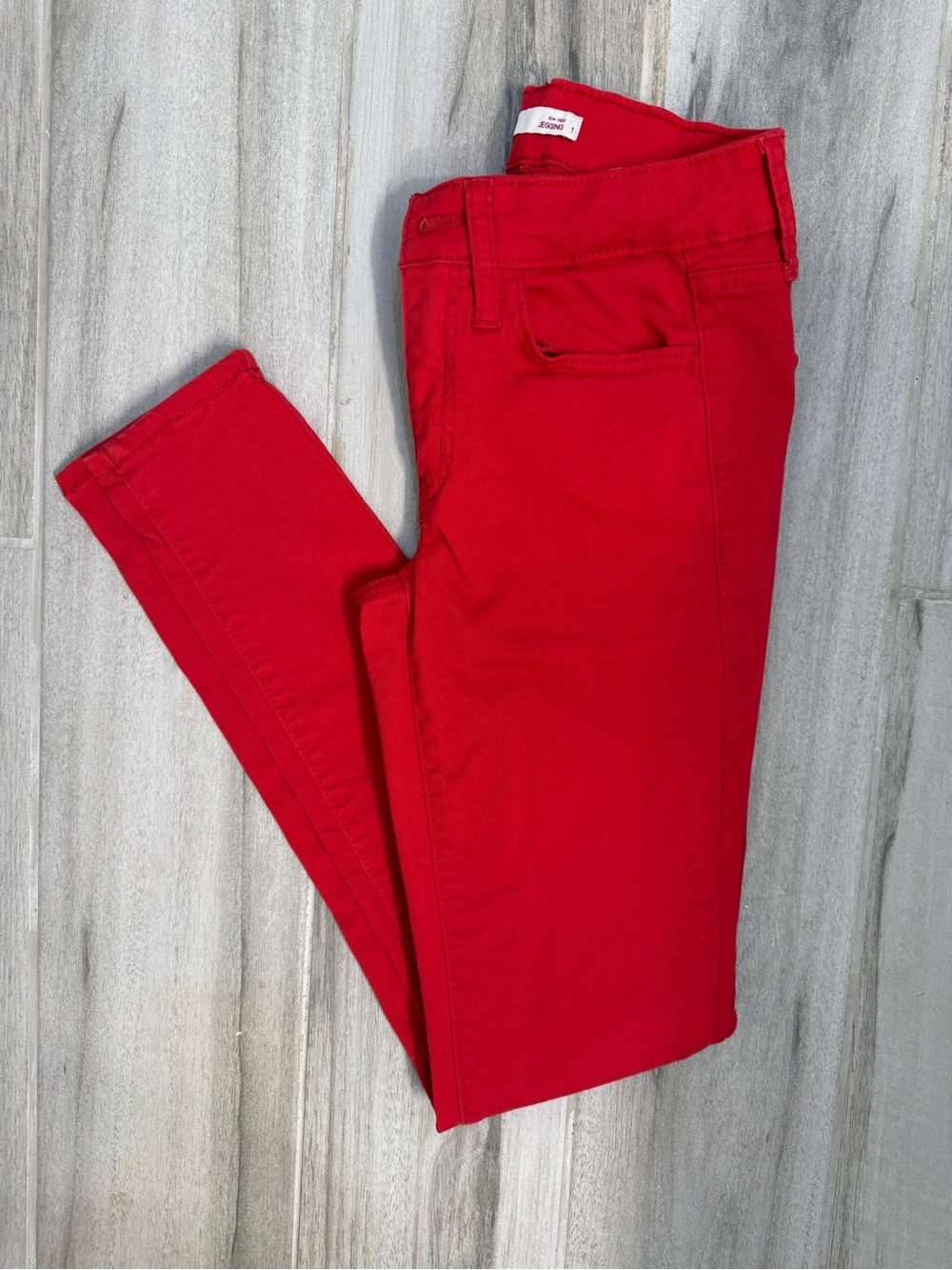 Women’s Red Low-Rise Jeggings by SO Size - 1